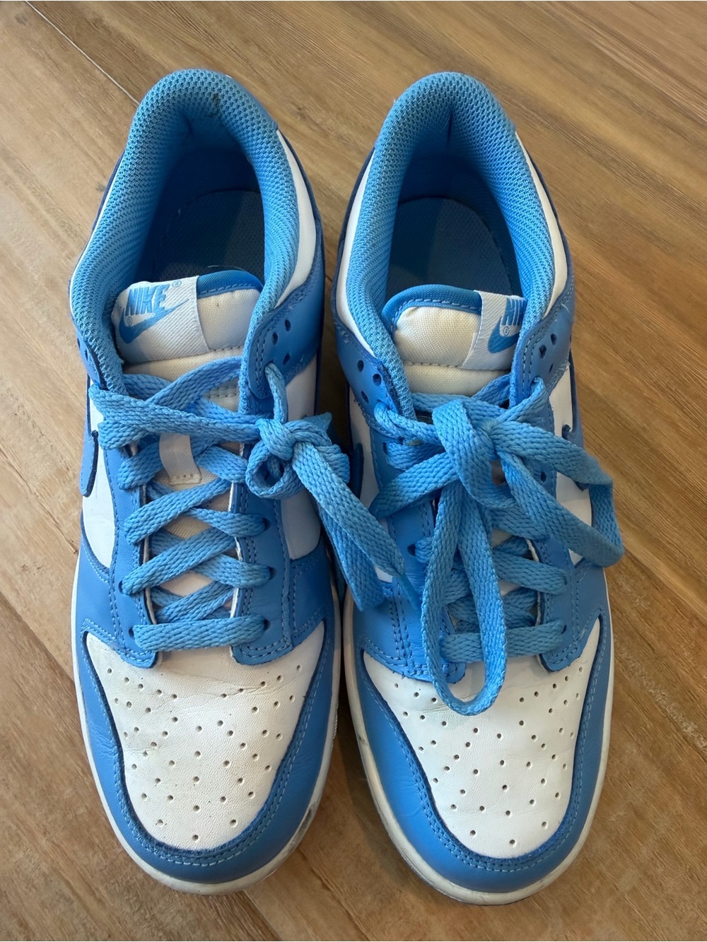 Nike Kids Light Blue and White Low-Top Sneakers